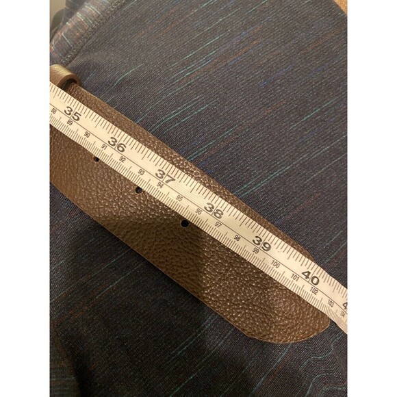 J Jill Women brown Leather Belt sz S with Silver Ring loop country Buckle waist - Picture 5 of 6